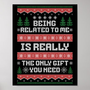 Poster Etre Lié À Moi Drôle Noël Famille Xmas Pa