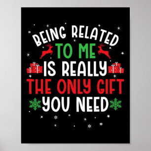 Poster Etre Lié À Moi Drôle Noël Tee Famille Cou
