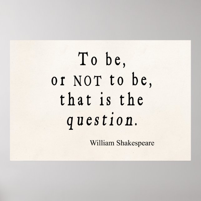 Poster Être ou ne pas être cette question Shakespeare Cit (Devant)