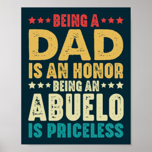 Poster Être Papa Un Honneur Être Abuelo Est Inestimable