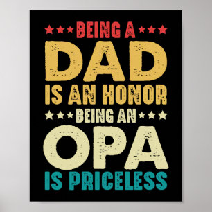 Poster Être Père Est Honneur Être Opa Est Inestimable