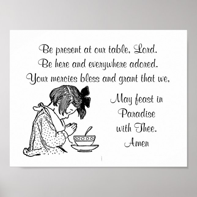 Poster Être présent à la prière de table extérieure et l' (Devant)