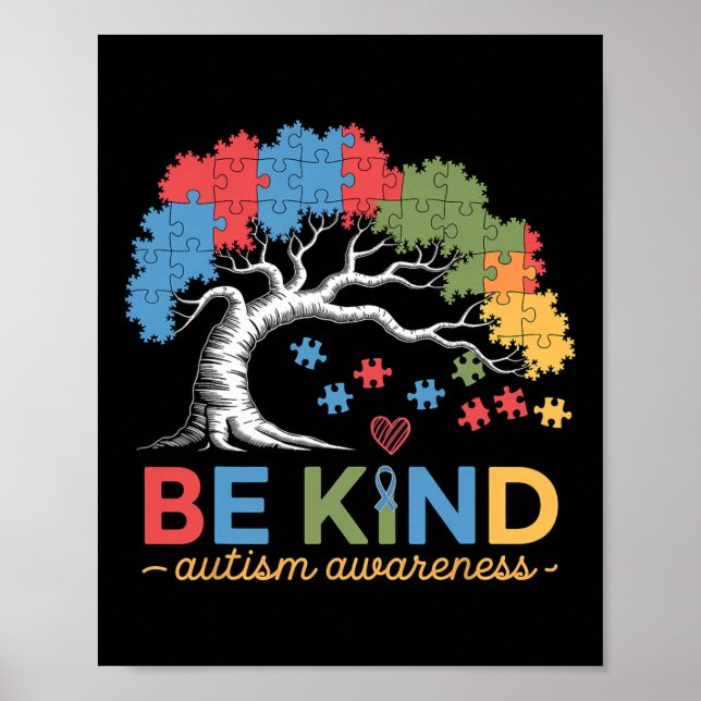 Poster Être Type Sensibilisation sur l'autisme Puzzle Arb (Devant)