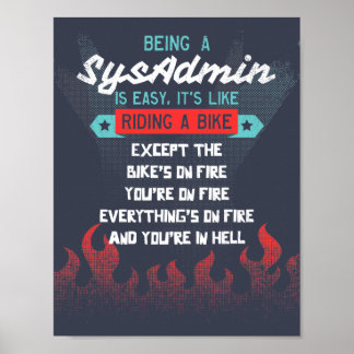 Poster Être un administrateur système est comme rouler un