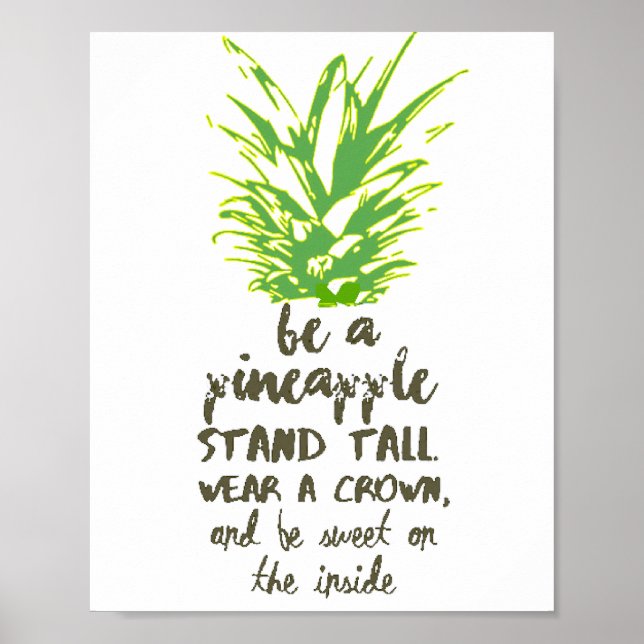 Poster Être Un Ananas Inspirationnel Citation Typographie (Devant)