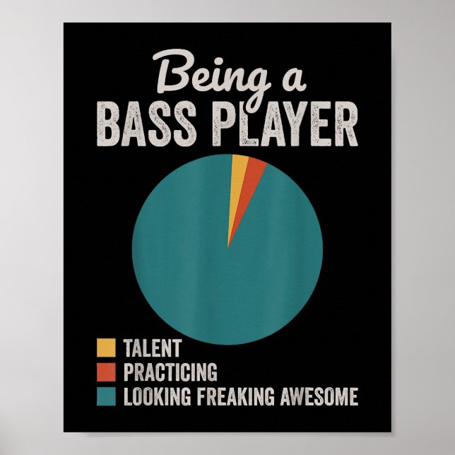 Poster Être un musicien bassis Funny Bass Guitar Joueur (Devant)