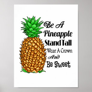 Poster Être un pied d'ananas grand porter une couronne So