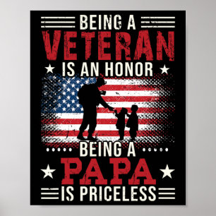 Poster Être Un Vétéran Est Un Honneur Etre Papa Est Price