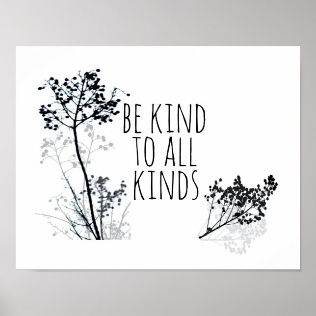 Poster être une bonne citation graines noires et blanches (Devant)