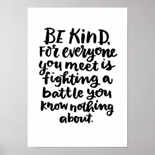 Poster Être une citation d'art inspirationnelle en noir e