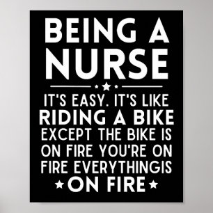 Poster Être une infirmière C'est facile c'est comme roule