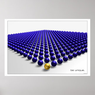 Poster Être unique (bleu)