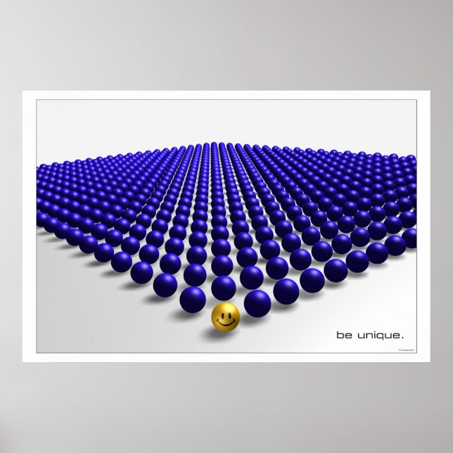 Poster Être unique (bleu) (Devant)