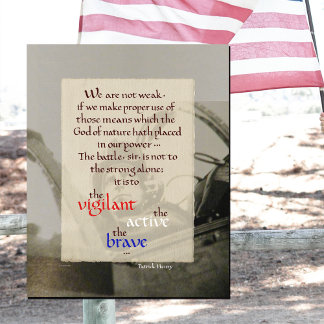 POSTER ÊTRE VIGILANT PATRICK HENRY CITER AVEC PILOTE