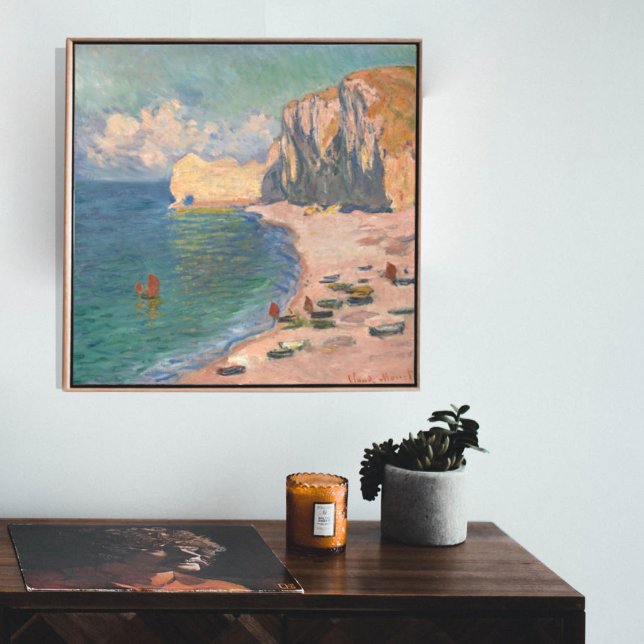 Poster Étretat : La plage et la falaise de Claude Monet (Créateur téléchargé)