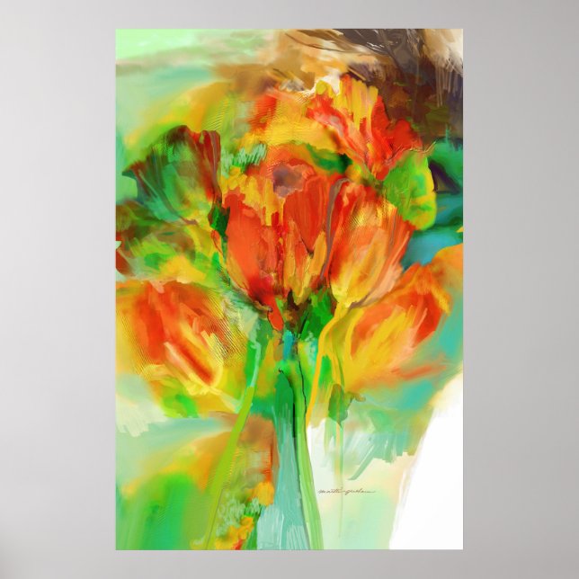 Poster Étude Abstraite sur les tulipes (Devant)