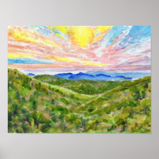 Poster Étude aquarelle de Blue Ridge 2
