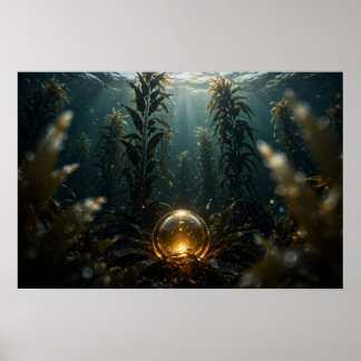Poster Étude dans le varech — Sphère lumineuse dans la fo