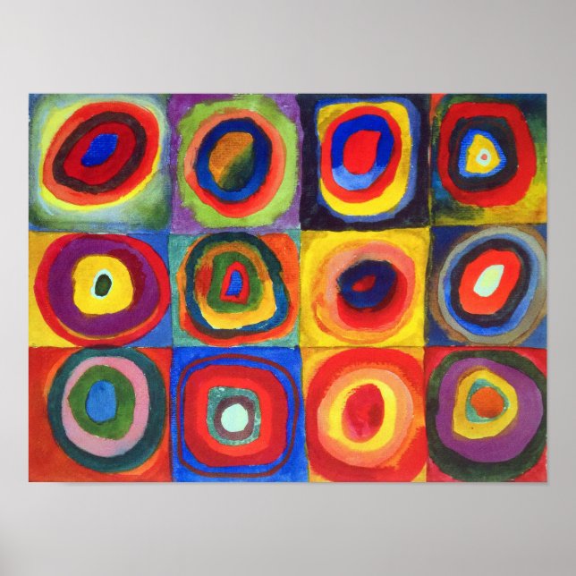 Poster Étude de couleur par Wassily Kandinsky (Devant)