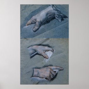 Poster Étude des mains d'un homme