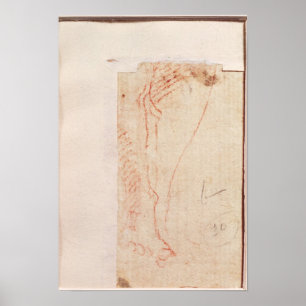 Poster Étude des pieds du Christ cloués à la Croix