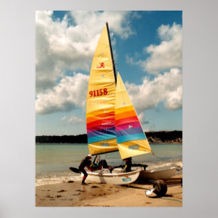 Poster Étude pour naviguer un catamaran de Hobie