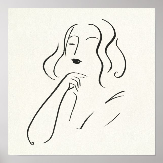 Poster Étude simple - Esquisse d'une femme (Devant)