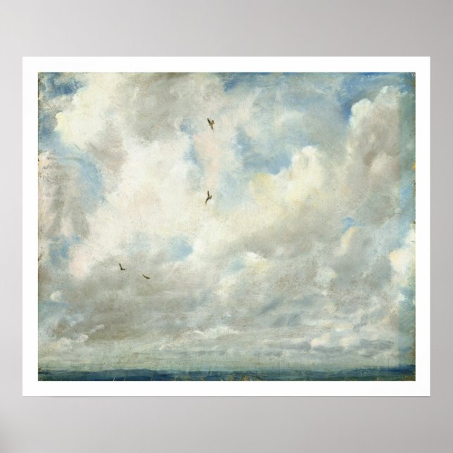 Poster Étude sur le nuage, 1821 (huile sur papier posée à (Devant)