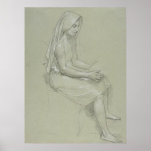 Poster Étude sur les femmes assises Figure de Bouguereau