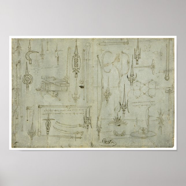 Poster Études sur les armes, Léonard de Vinci (Devant)