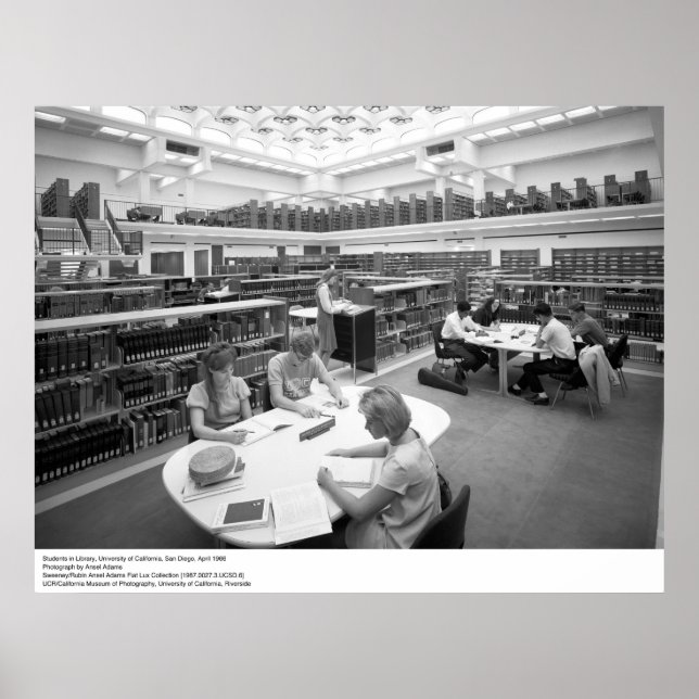 Poster Étudiants à la bibliothèque, UC San Diego, 1966 (Devant)