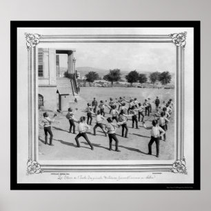 Poster Étudiants d'académie militaire clôturant à