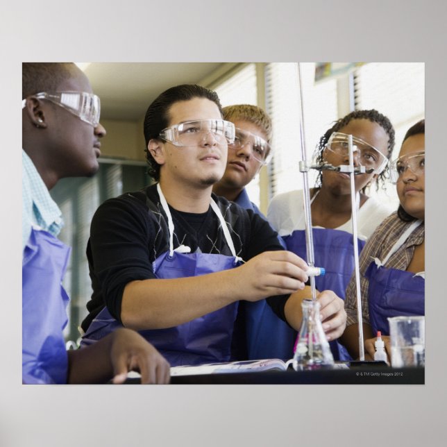 Poster Étudiants effectuant une expérience en laboratoire (Devant)