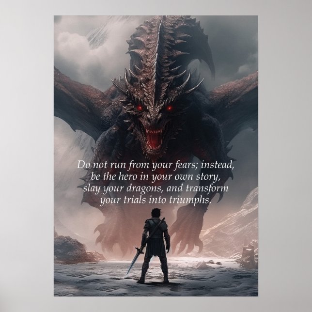Poster Étudier vos dragons - Motivation du succès (Devant)