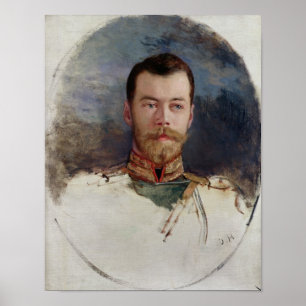 Poster Étudiez pour un portrait de tsar Nicholas II 1898