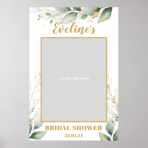 Poster Eucalyptus boho vert douche nuptiale