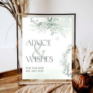 Poster Eucalyptus Botanical Bridal Advice & Wish