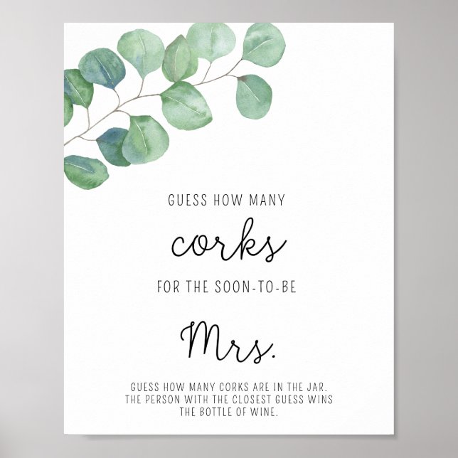 Poster Eucalyptus - Fête des mariées Devine combien de li (Devant)