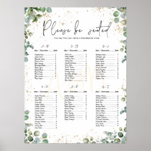 Poster Eucalyptus Gold Parties scintillant - Cartes de si