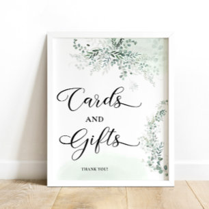 Poster Eucalyptus Green Baby showers cartes et cadeaux