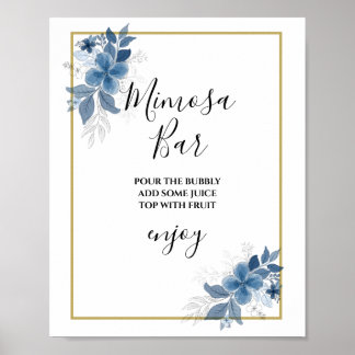 Poster Eucalyptus Greenery Bridal Shower Mimosa Bar Sign