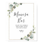 eucalyptus greenery bridal shower mimosa sign
