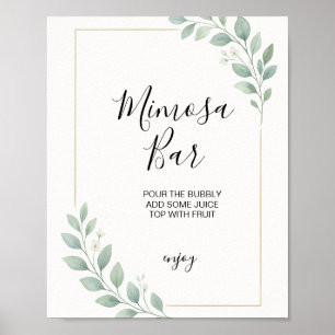 Poster eucalyptus greenery bridal shower mimosa sign