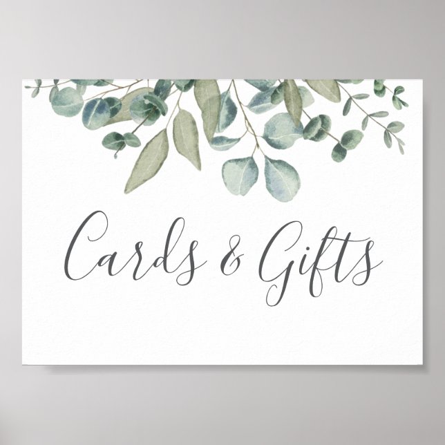 Poster Eucalyptus Greenery Wedding Cards and Gift (Devant)