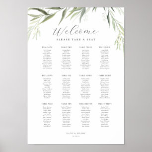 Poster Eucalyptus Gum Feuille Greenering Seating Chart
