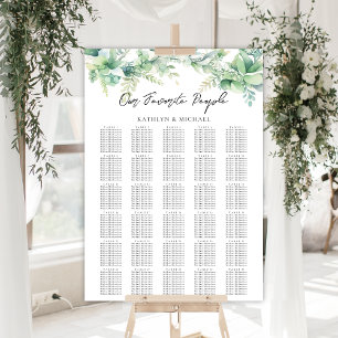 Poster Eucalyptus Jardin Mariage 30 Table Seating Charts