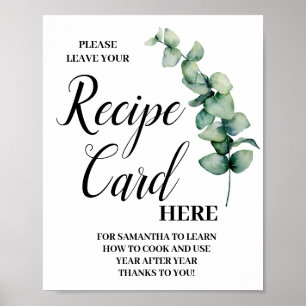Poster Eucalyptus Laisser Recette Carte Ici Signe