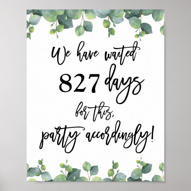 Poster Eucalyptus Mariage Nous Avons Attendu (Devant)