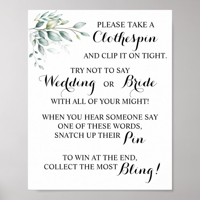 Poster Eucalyptus Mettez un vêtement espion Mariage de do (Devant)