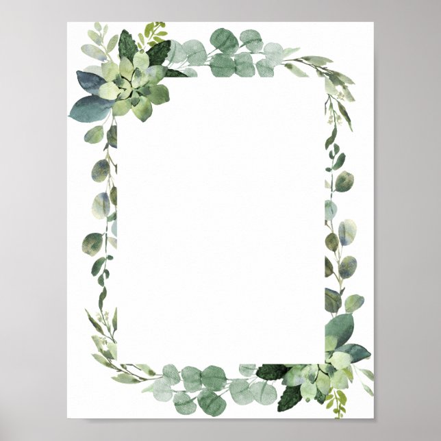 Poster Éucalyptus pâle feuillage vert (Devant)